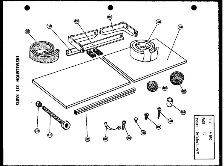 Installation Kit Parts Diagram and Parts List for FC18-3H P54655-1R Amana Air Conditioner