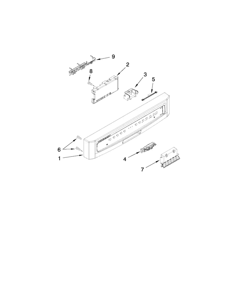 Control Panel And Latch Parts Diagram and Parts List for MDB4709PAB1  Maytag Dishwasher