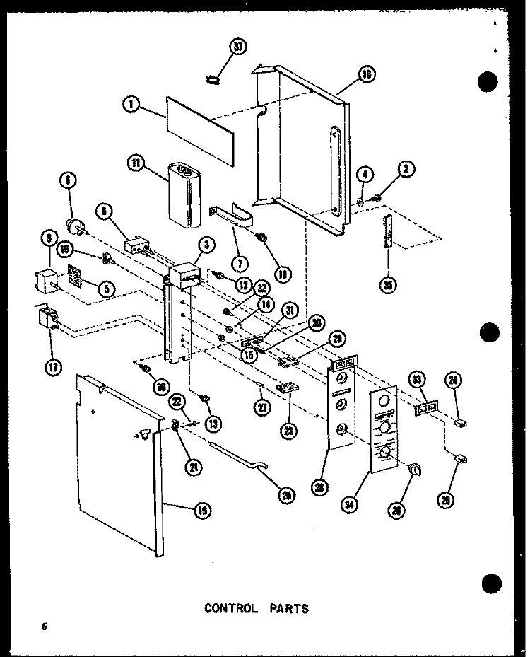 CONTROL PARTS Diagram and Parts List for ES218D3MT P6753501R Amana Air Conditioner