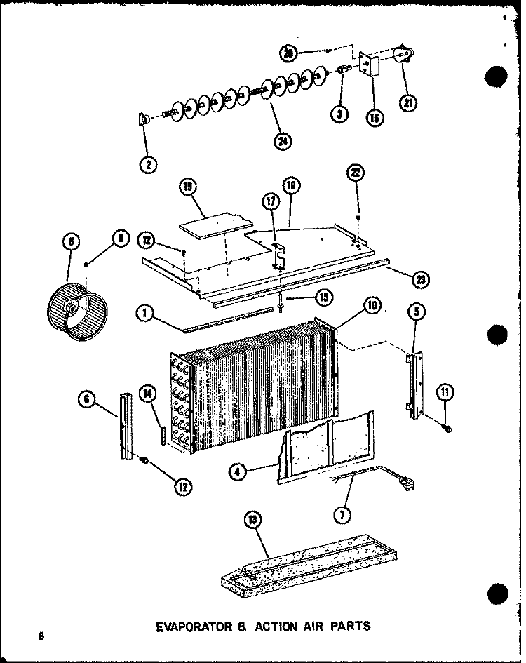 EVAP & ACTION AIR PARTS Diagram and Parts List for ES218D3MT P6753501R Amana Air Conditioner
