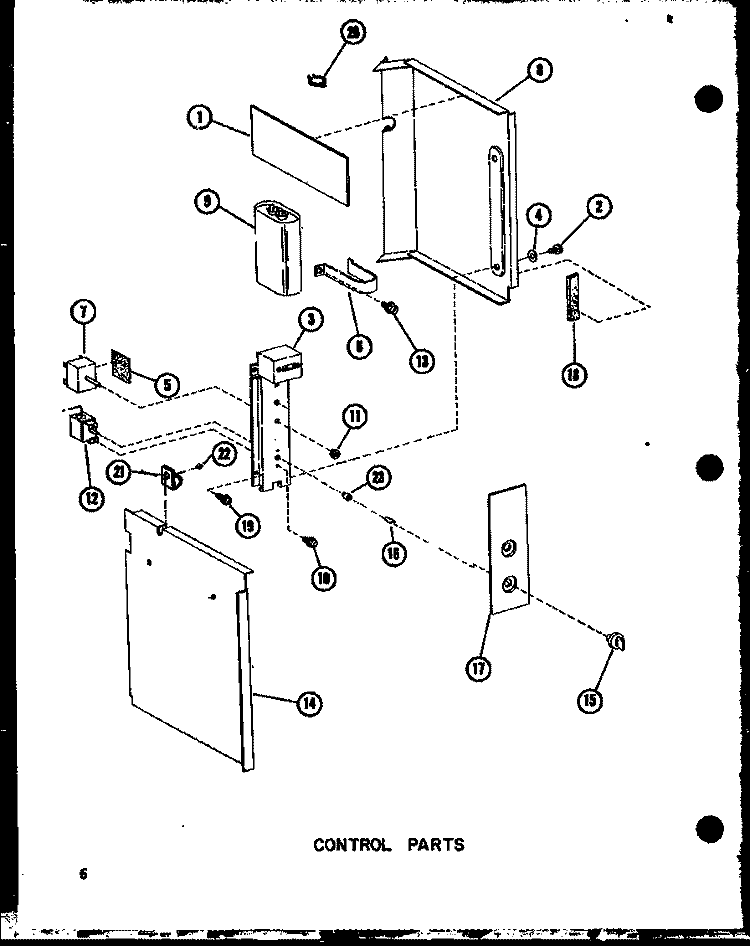 CONTROL PARTS Diagram and Parts List for ES218-3SPT P6753502R Amana Air Conditioner