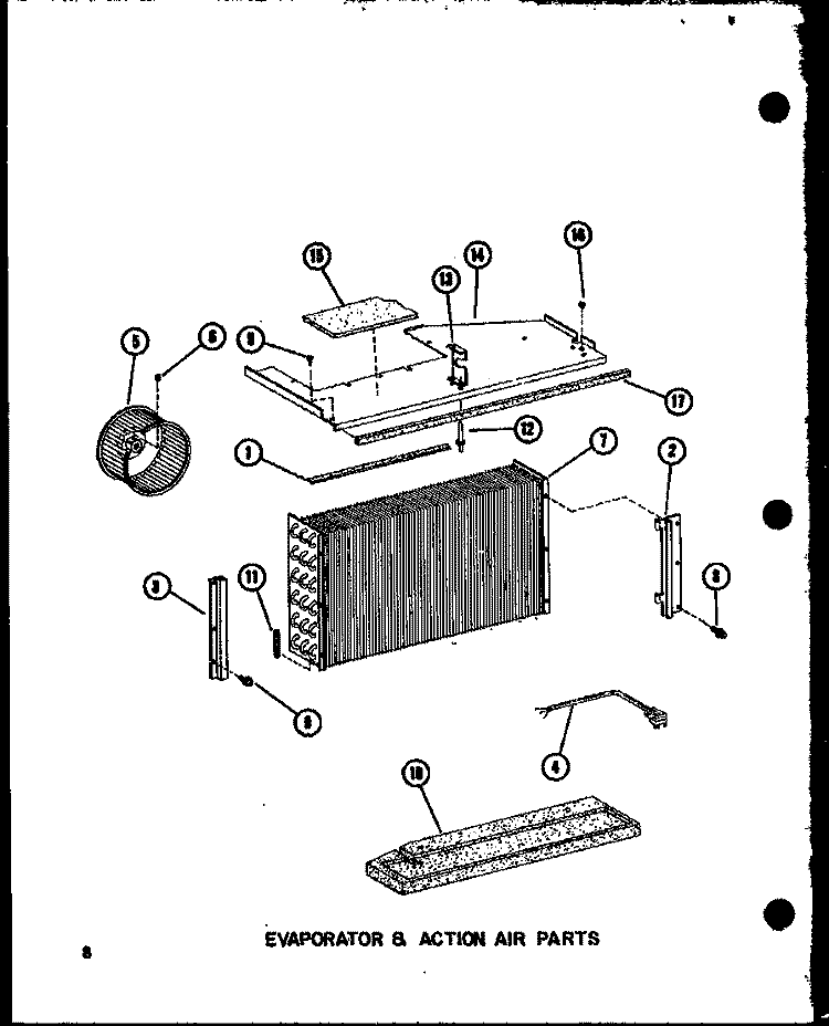 EVAP & ACTION AIR PARTS Diagram and Parts List for ES218-3SPT P6753502R Amana Air Conditioner