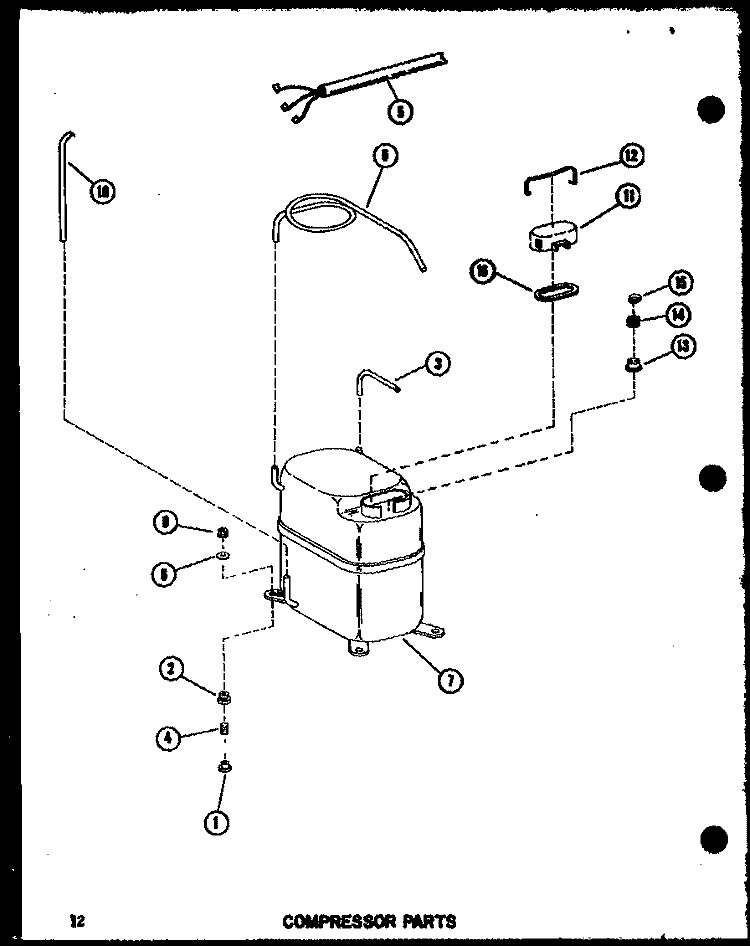 COMPRESSOR PARTS Diagram and Parts List for ES218-3SPT P6753502R Amana Air Conditioner