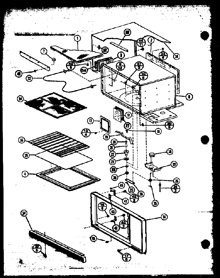 Cabinet Parts Diagram and Parts List for RMC-20C-ET6 P76635-2M Amana Microwave