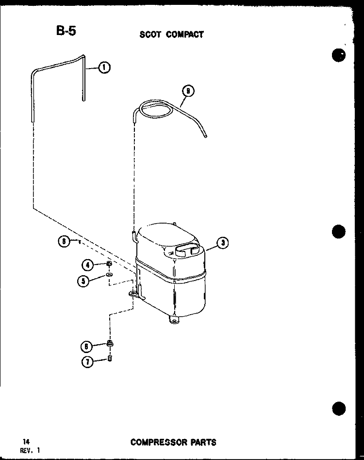 SCOT COMPACT COMPRESSOR PARTS Diagram and Parts List for 16-3SPMK P5497459R Amana Air Conditioner