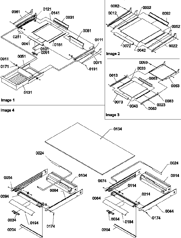 Shelving Assemblies Diagram and Parts List for TZI18V2E-P1319001WE  Amana Refrigerator