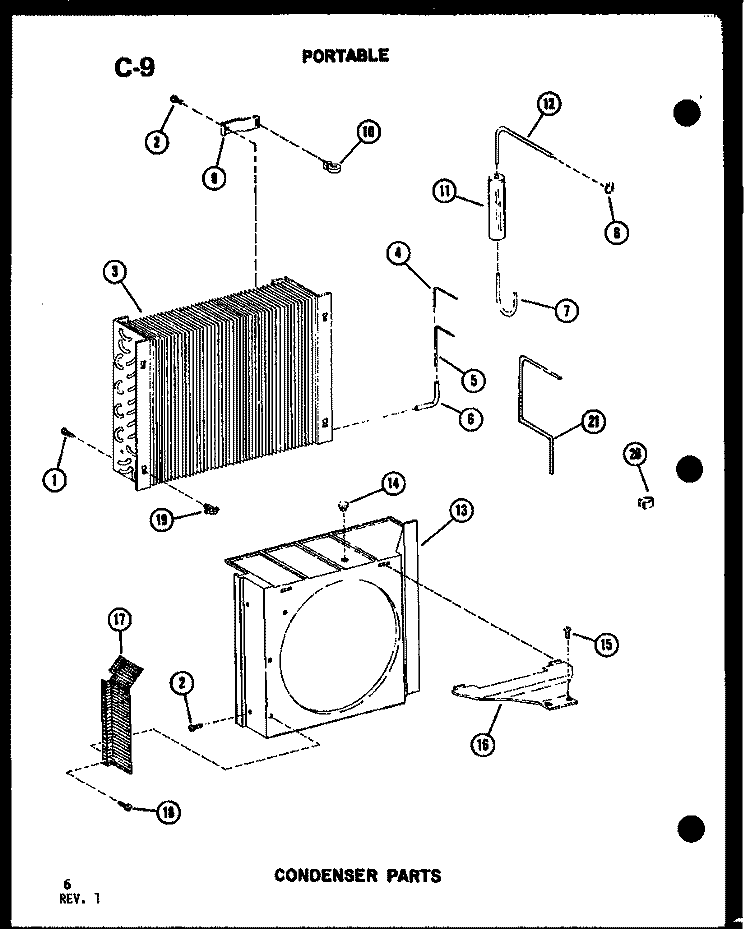 PORTABLE CONDENSER PARTS Diagram and Parts List for 9P-2SPMK P5497231R Amana Air Conditioner