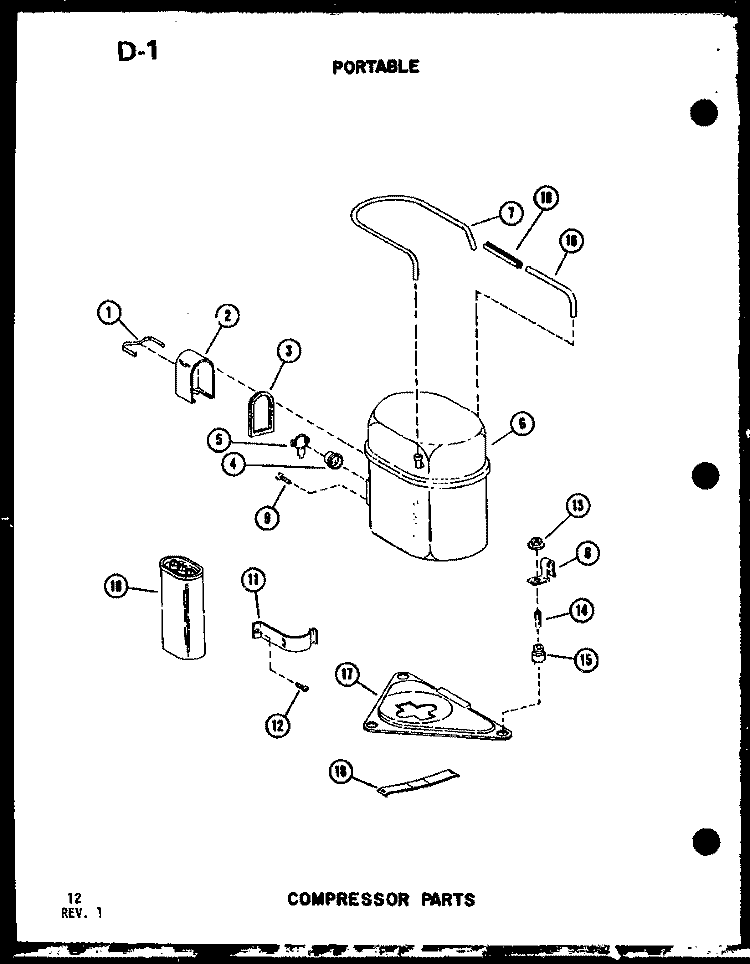 PORTABLE COMPRESSOR PARTS Diagram and Parts List for 9P-2SPMK P5497231R Amana Air Conditioner