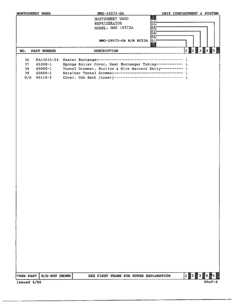 Unit Compartment And System Page 3 Diagram and Parts List for 19572A  Admiral Refrigerator