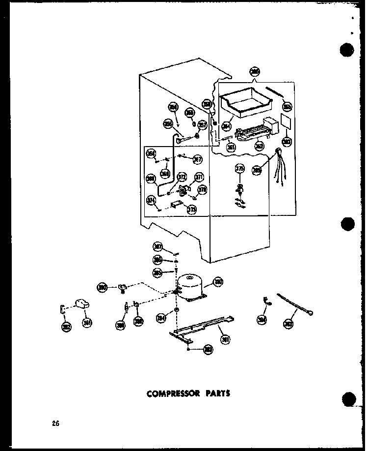 Compressor Parts Diagram and Parts List for SD19A-C-P60350-7WC  Amana Refrigerator