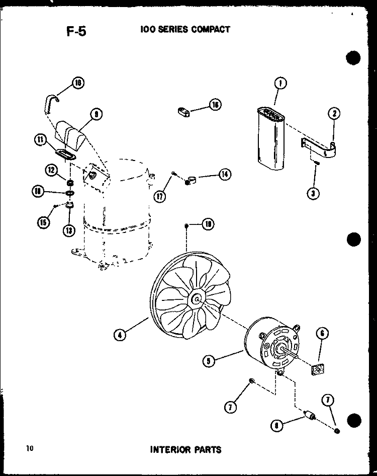 100 SERIES COMPACT INTERIOR PARTS Diagram and Parts List for ES106-2HL P6723123R Amana Air Conditioner