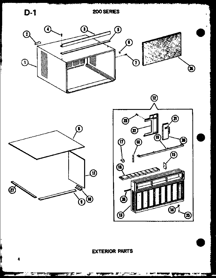 EXTERIOR PARTS Diagram and Parts List for ES218D3ML P6753512R Amana Air Conditioner