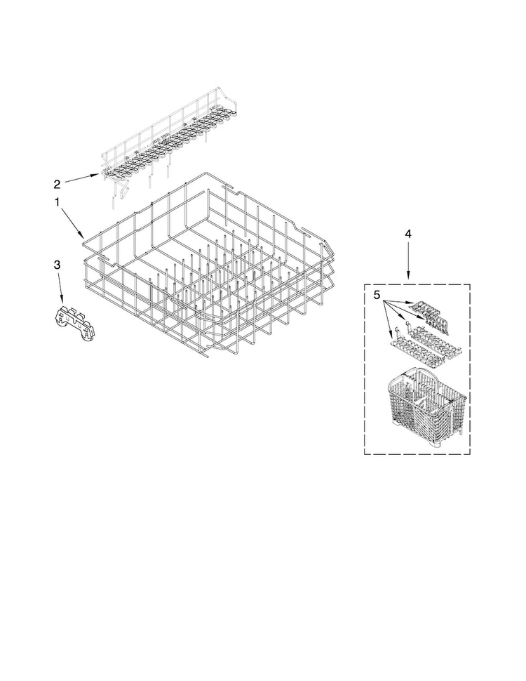 Lower Rack Parts Diagram and Parts List for MDB8859AWS1  Maytag Dishwasher