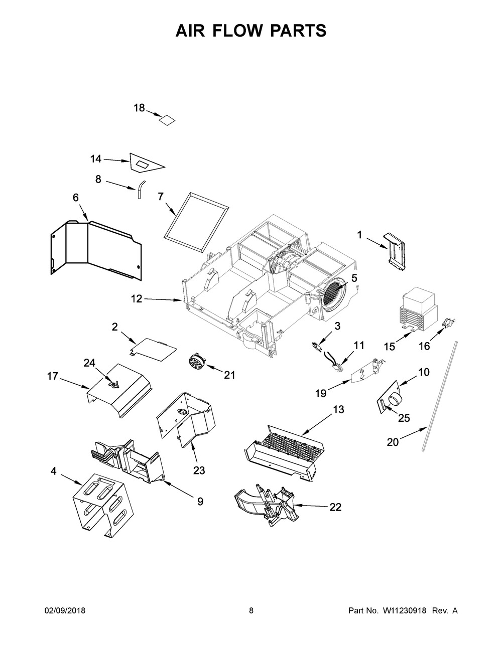Air Flow Parts Diagram and Parts List for YJMV9196CS2  Maytag Microwave