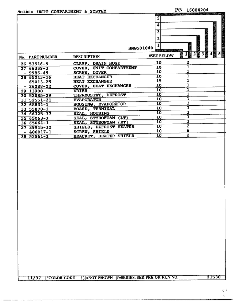 Unit Compartment And System Page 3 Diagram and Parts List for 501040  Admiral Refrigerator