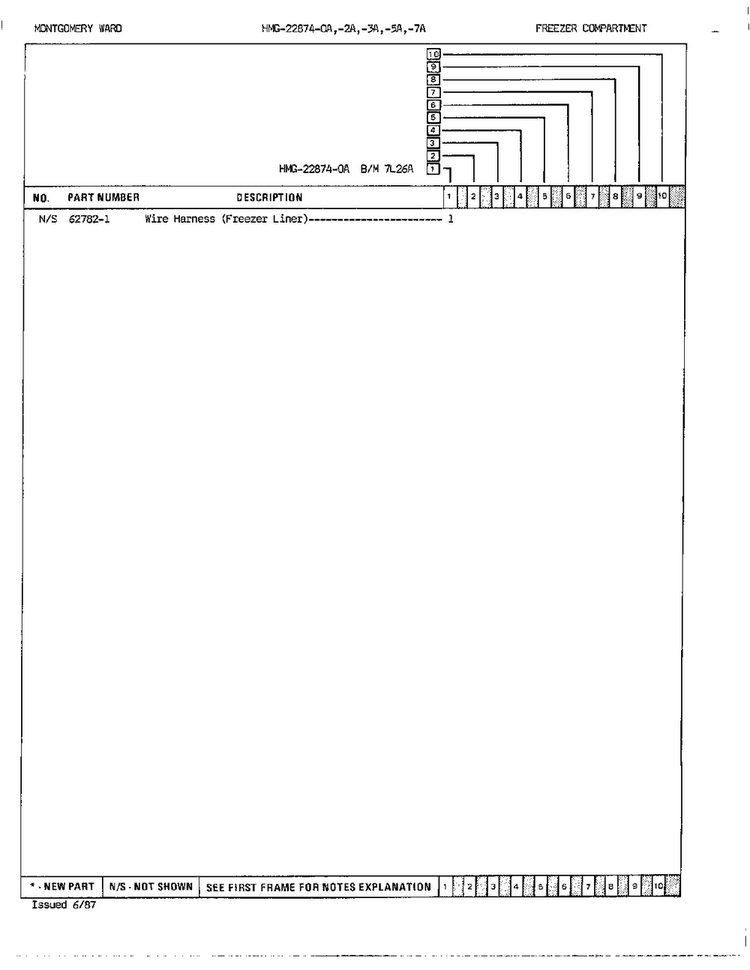 Freezer Compartment Page 3 Diagram and Parts List for 22874A  Admiral Refrigerator