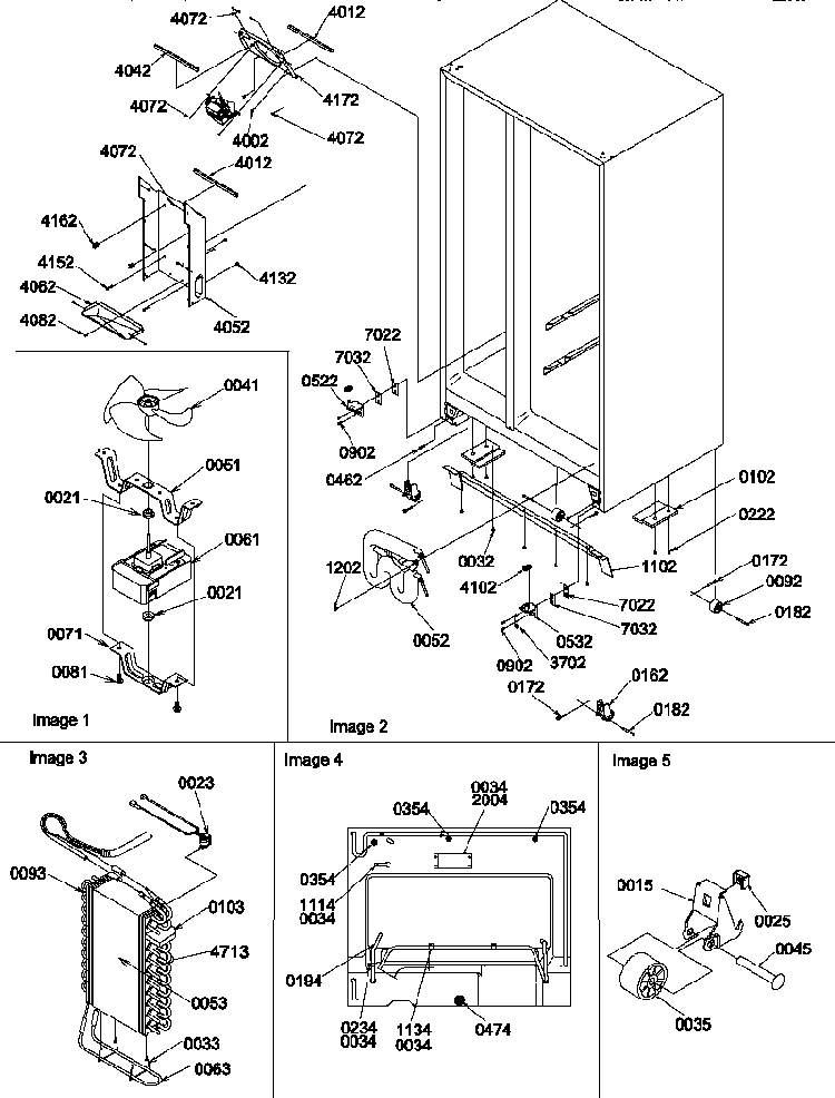 Drain System, Rollers, And Evaporator Assy Diagram and Parts List for SCD25TBL-P1190428WL  Amana Refrigerator