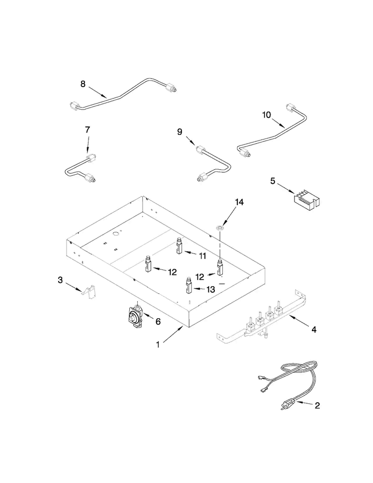 Burner Box, Gas Valves, & Switches Diagram and Parts List for CVGX2423B18  Jenn-Air Cooktop