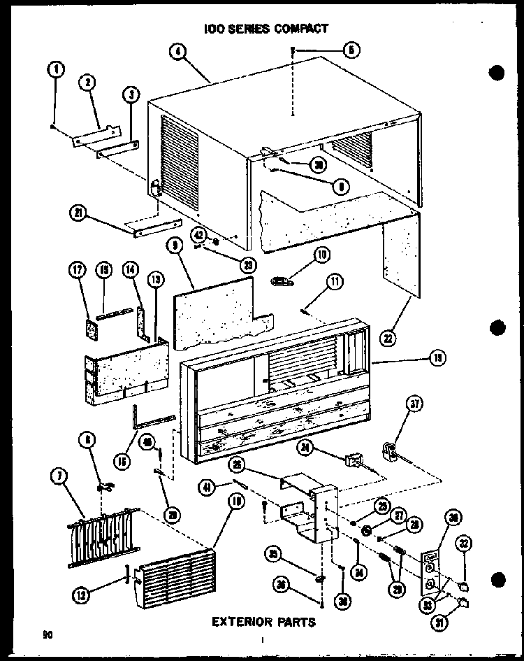 Exterior Parts Diagram and Parts List for 10-2NM P54974-2R Amana Air Conditioner