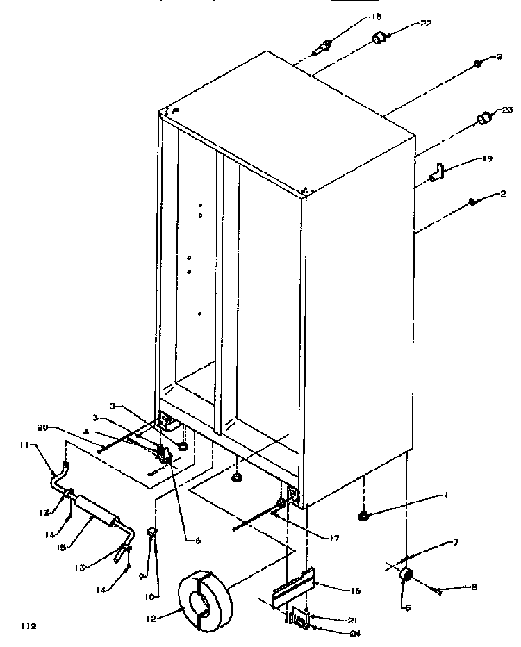 Drain System & Rollers Diagram and Parts List for SXD520NW-P1181101WW  Amana Refrigerator