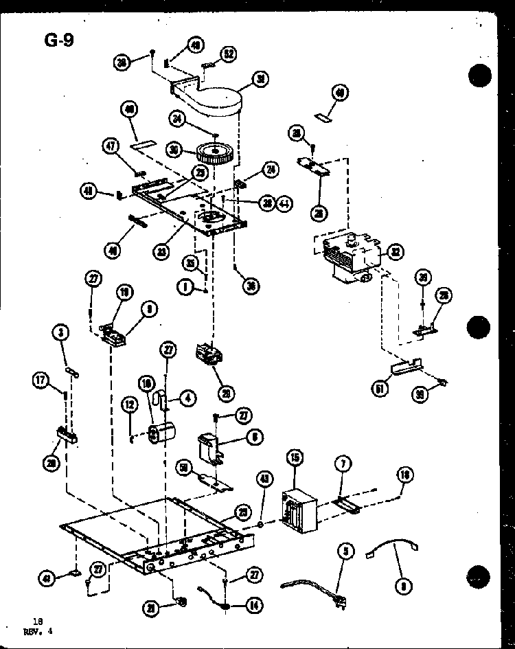 Section 8 Diagram and Parts List for RC-6D P73860-3M Amana Microwave