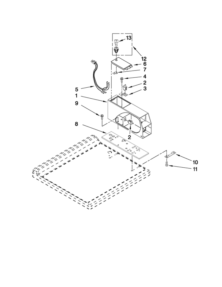 Meter Case Parts Diagram and Parts List for MHN30PDBGW0  Maytag Washer