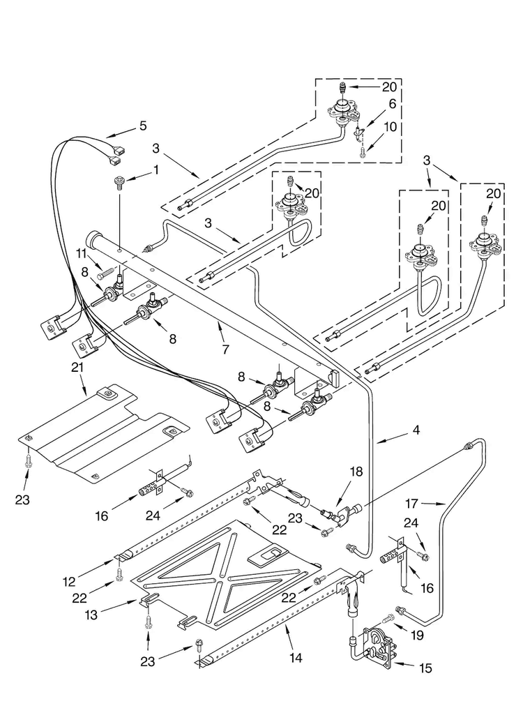 Manifold Parts Diagram and Parts List for AGR5844VDS0  Amana Range