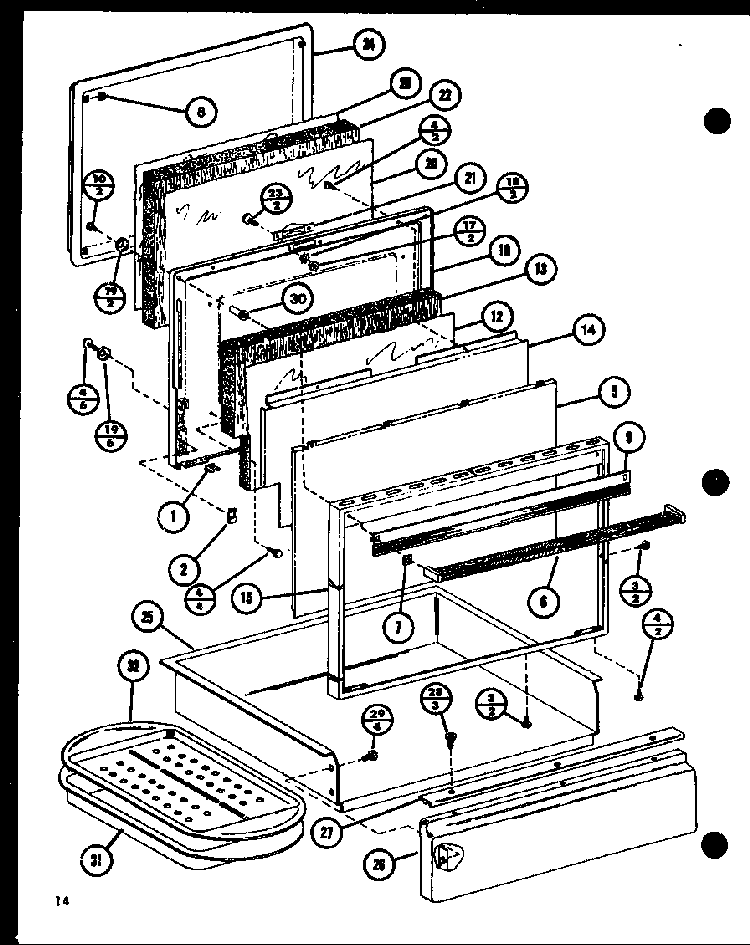 Section 5 Diagram and Parts List for ARR-412 P85312-12S Amana Range