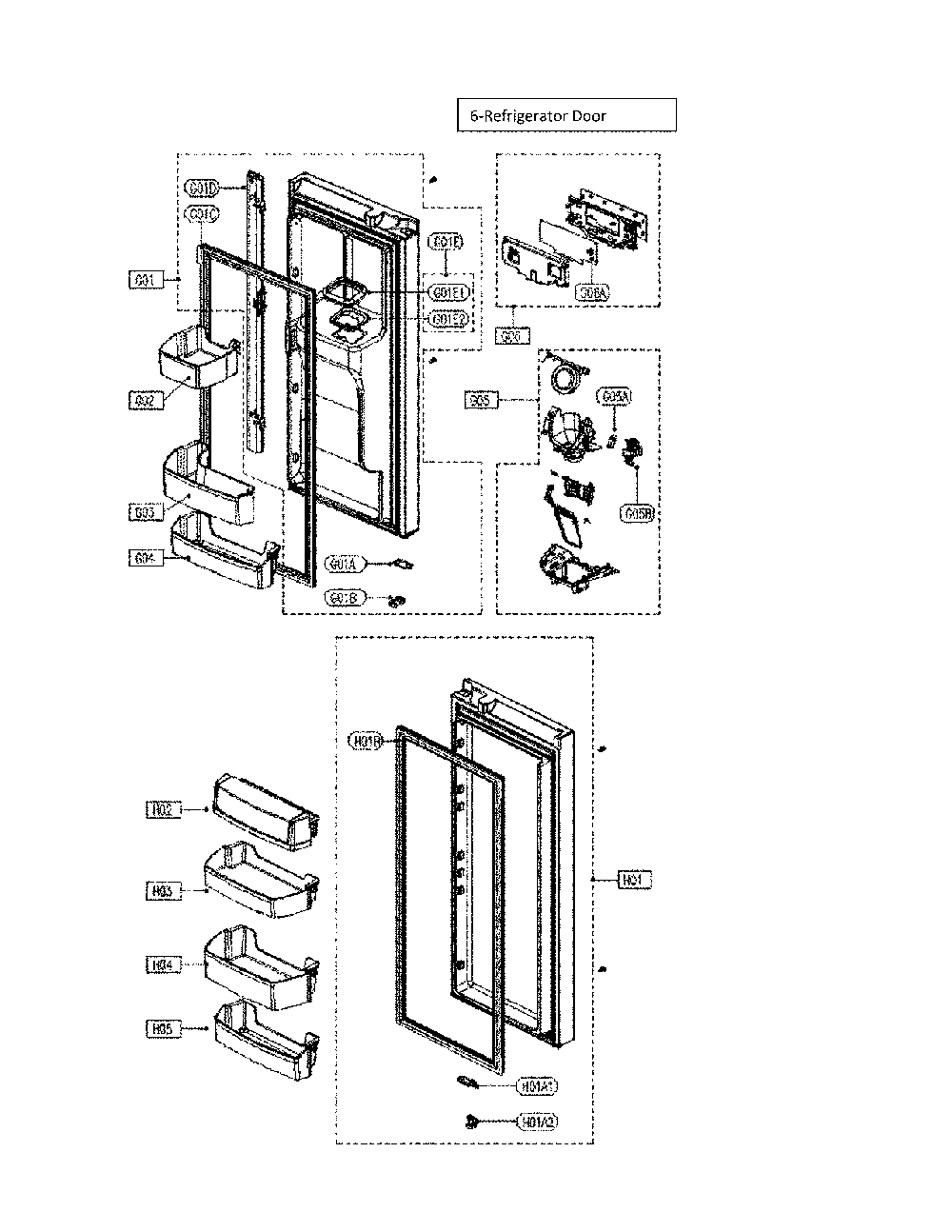 Refrigerator Door Diagram and Parts List for 11175507020  Kenmore Refrigerator