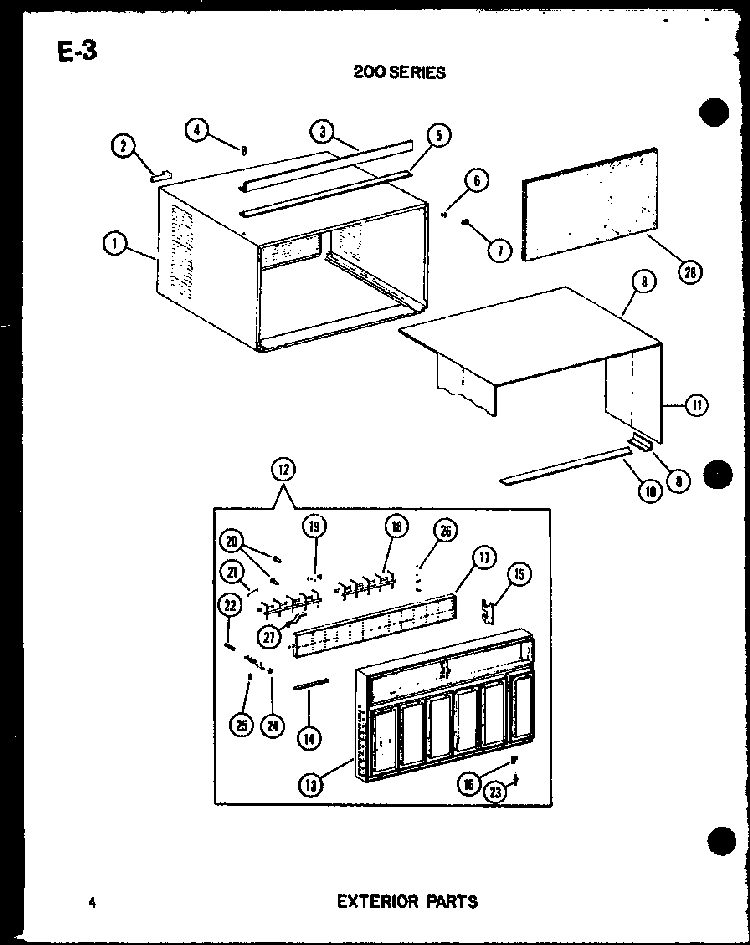 Exterior Parts Diagram and Parts List for 218-5K P67535-7R Amana Air Conditioner