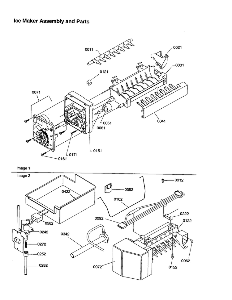 Ice Maker Assemble And Parts Diagram and Parts List for TX18VE-P1301702WE  Amana Refrigerator