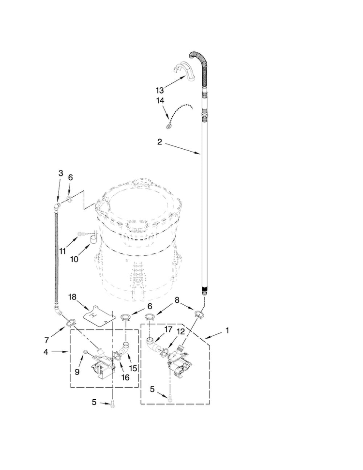 Pump Parts Diagram and Parts List for MVWB450WQ1  Maytag Washer