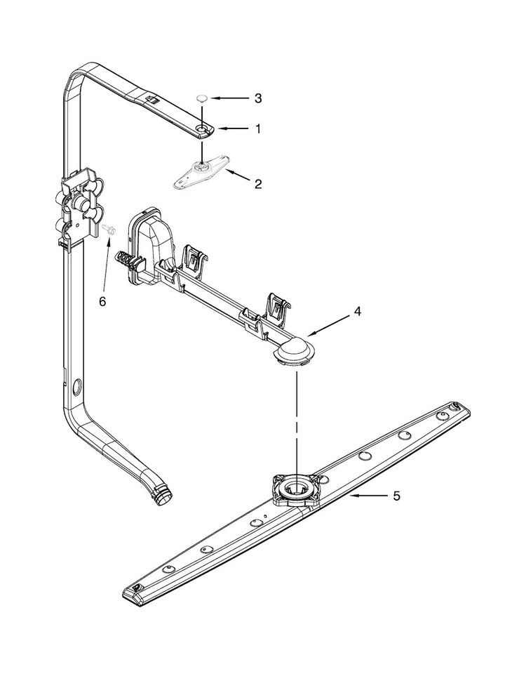 Upper Wash And Rinse Parts Diagram and Parts List for ADB1500ADS3  Amana Dishwasher