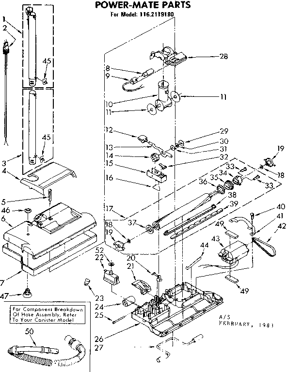 Power Mate Parts Diagram and Parts List for 1162119180  Kenmore Filters & Accessories