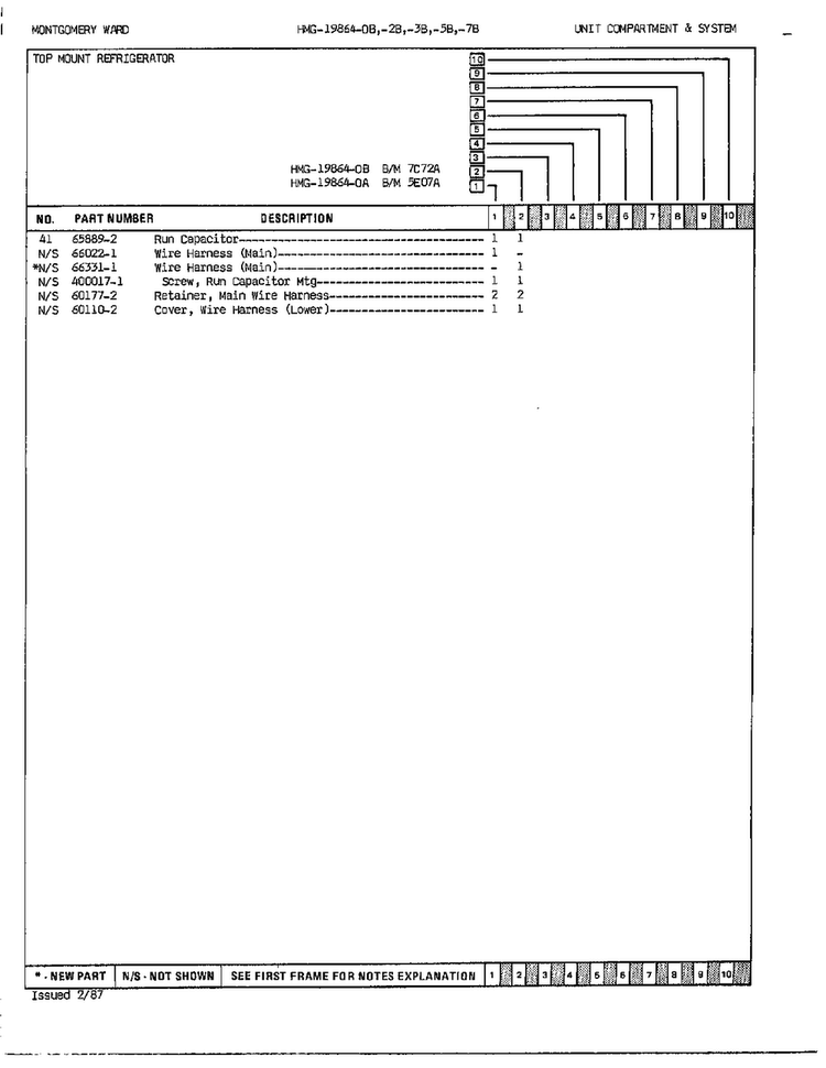 Unit Compartment And System Page 3 Diagram and Parts List for 19864A  Admiral Refrigerator