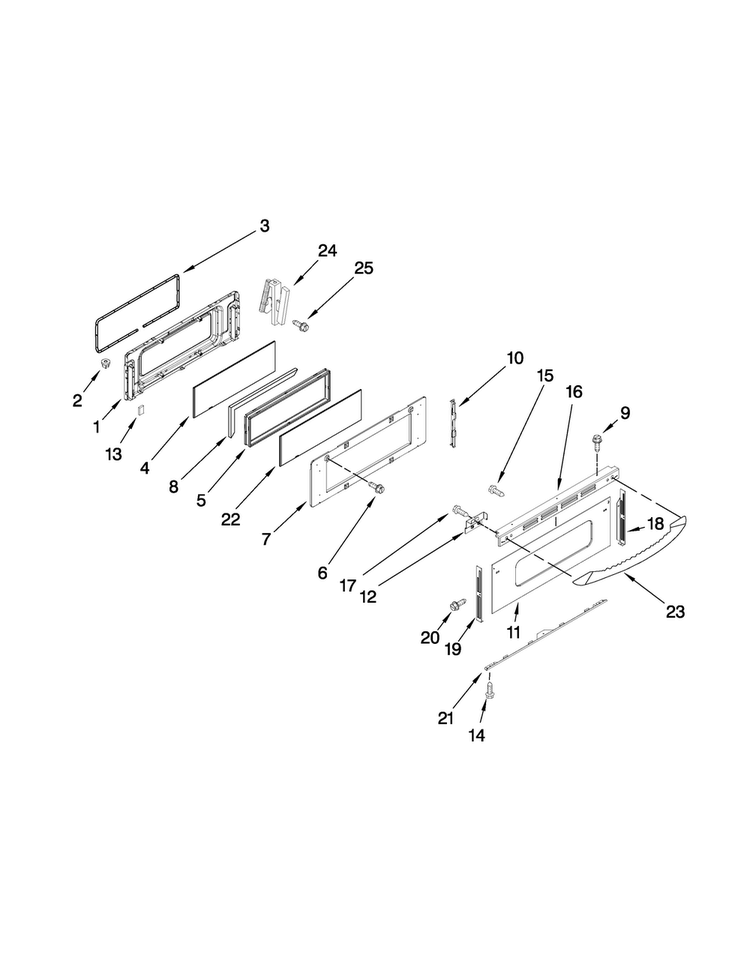 Upper Door Parts Diagram and Parts List for MER6775BAB17  Maytag Range