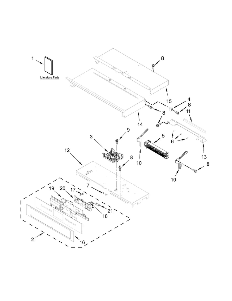 Control Panel Parts Diagram and Parts List for JJW2827DS01  Jenn-Air Wall Oven