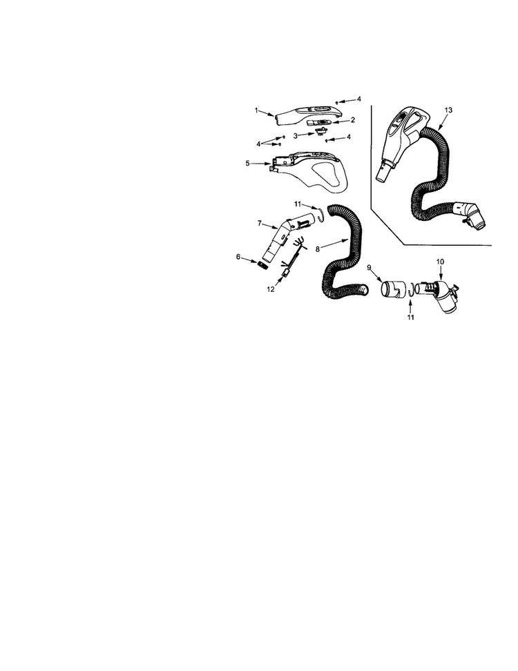 Hose Diagram and Parts List for 11627515701  Kenmore Canister Vacuum