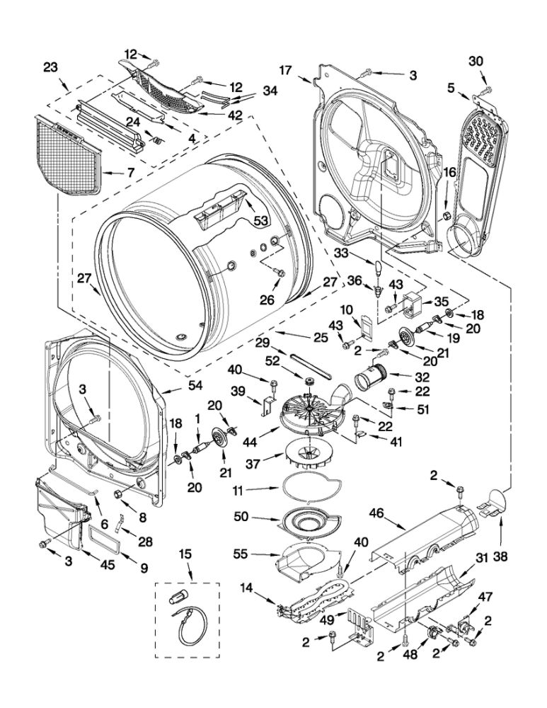 Bulkhead Parts Diagram and Parts List for MEDB750YW0  Maytag Dryer