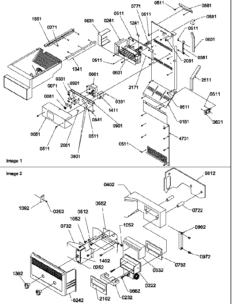 Ice Maker/control Assy Diagram and Parts List for SQD25TW-P1190427WW  Amana Refrigerator