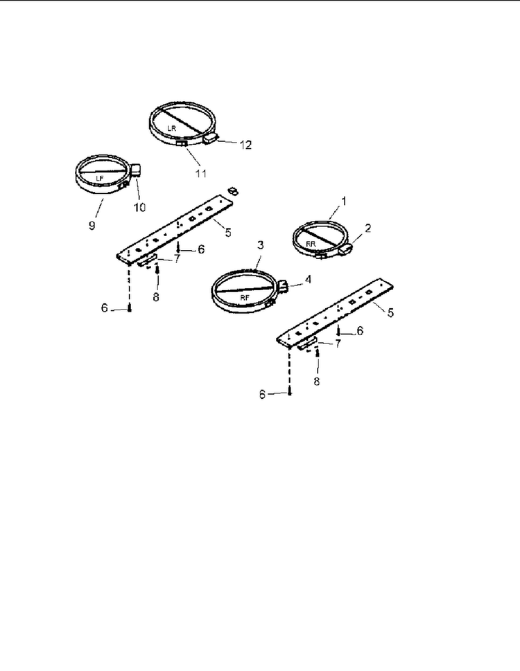 Elements And Limiters Diagram and Parts List for AK2H30E4-P1131578N  Amana Cooktop