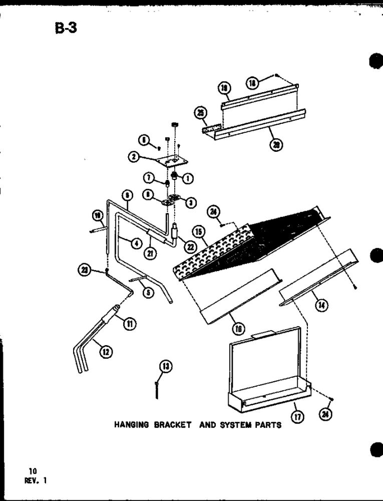 Hanging Bracket And System Parts 1 Diagram and Parts List for BBC3010M-B P67346-2C Amana Air Conditioner