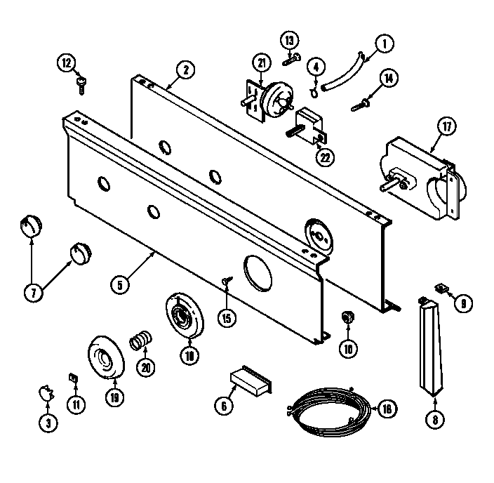 Control Panel Diagram and Parts List for LAT8014ABL  Maytag Washer