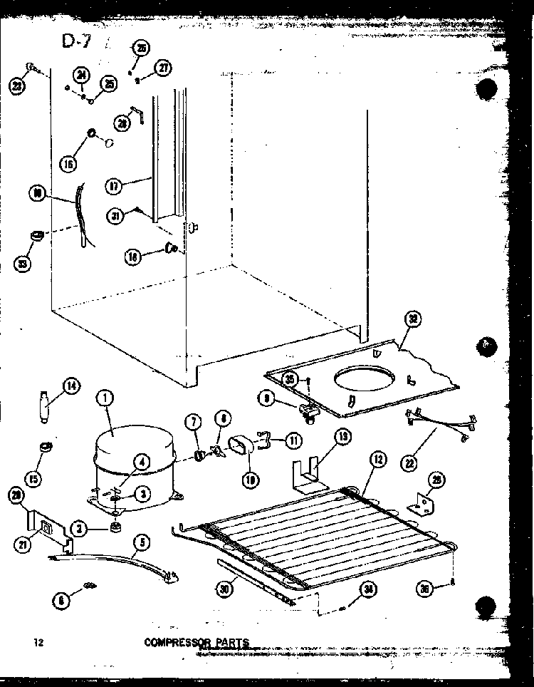 Section 2 Diagram and Parts List for ESUF16C P60345-81W Amana Freezer
