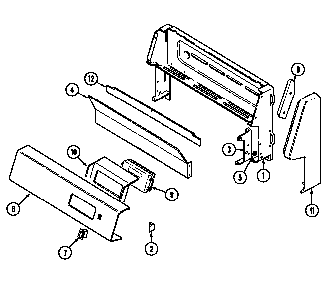 Control panel Diagram and Parts List for MRG5729ADA  Maytag Range