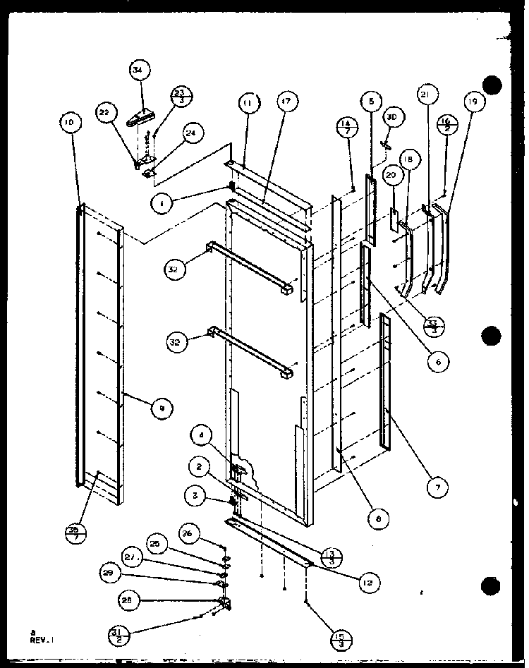 Section 11 Diagram and Parts List for SC25JP-7870114W  Amana Refrigerator