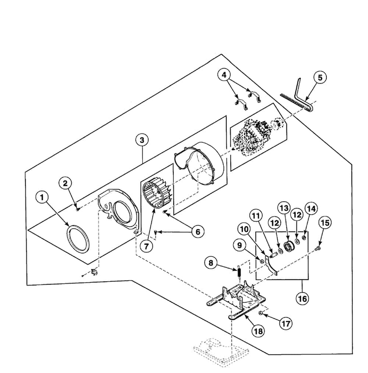 Exhaust Assy Diagram and Parts List for FEU17AWF1702  Speed Queen Dryer