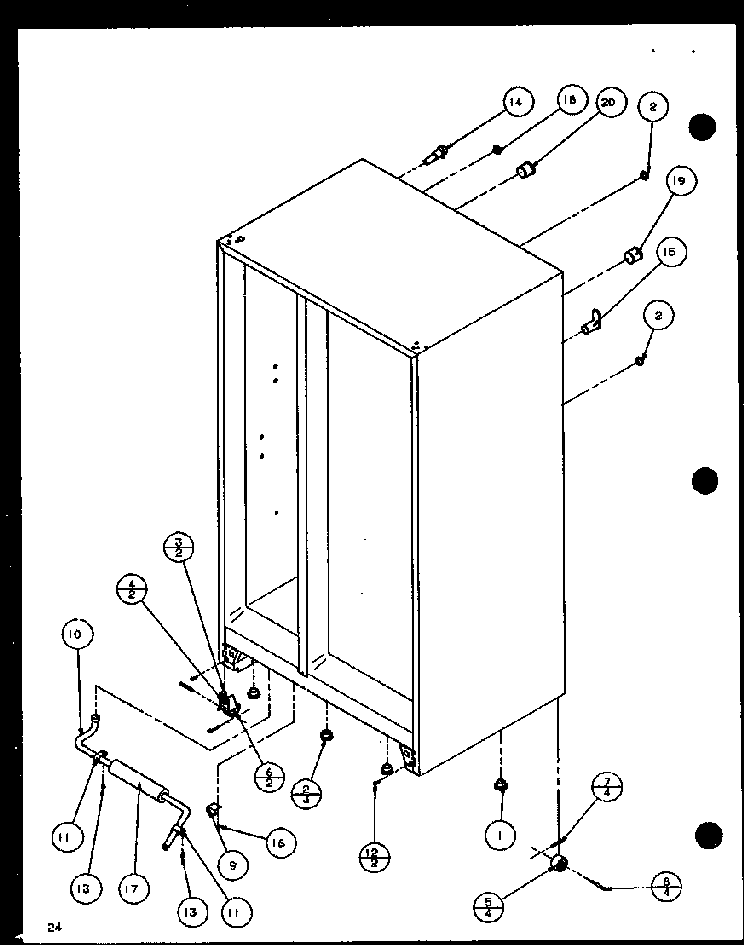 Section 3 Diagram and Parts List for SL22JB-P1116006W  Amana Refrigerator