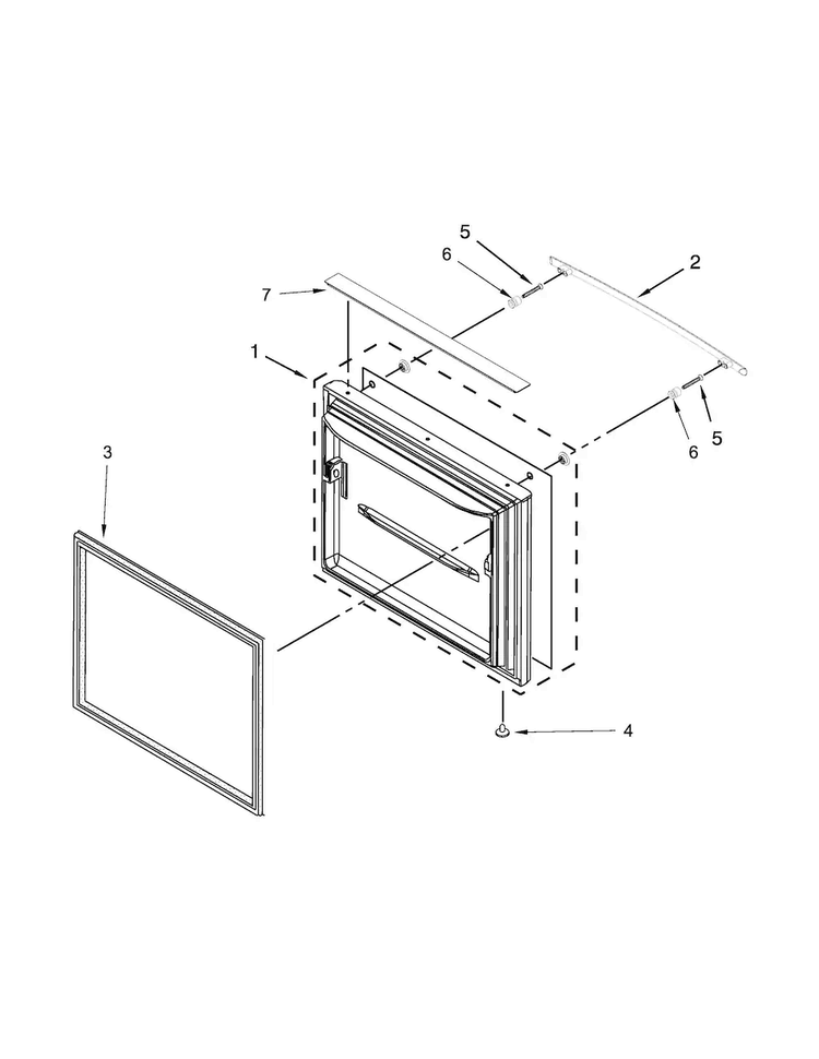 Freezer Door Parts Diagram and Parts List for JFC2290REY00  Jenn-Air Refrigerator