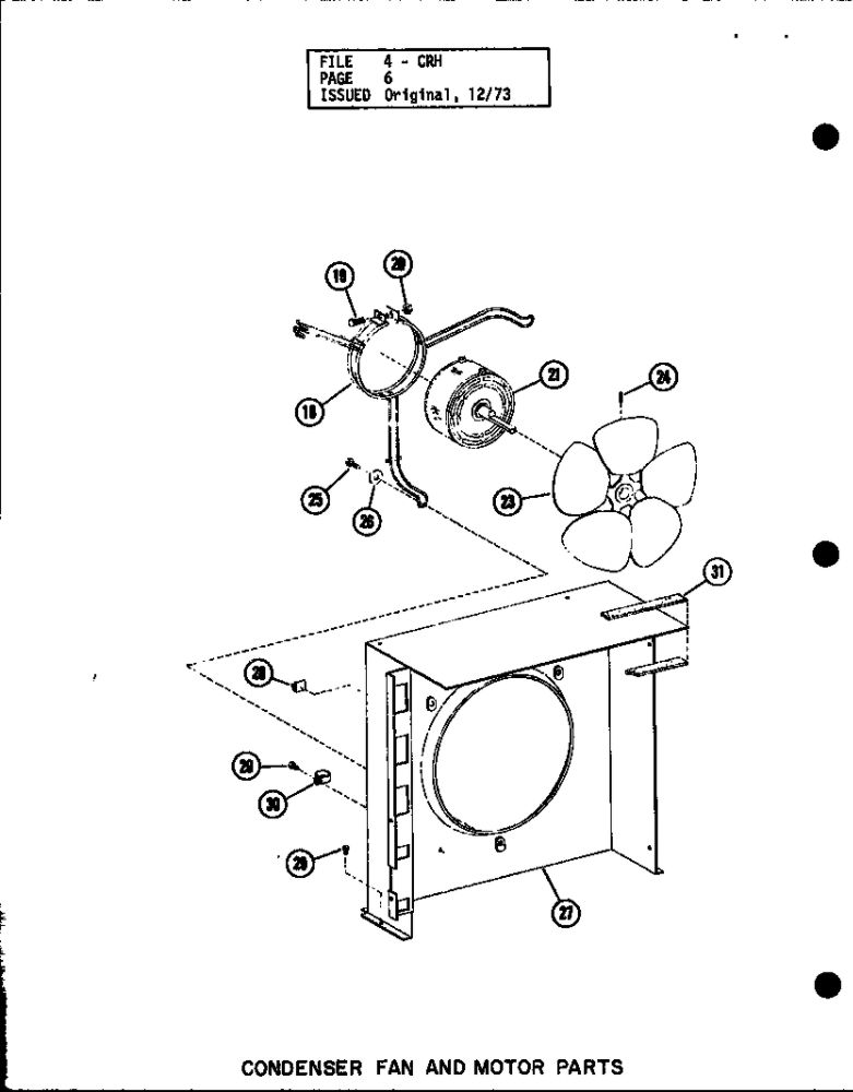 Condenser Fan And Motor Parts Diagram and Parts List for CRH3-1 P58094-22C Amana Air Conditioner